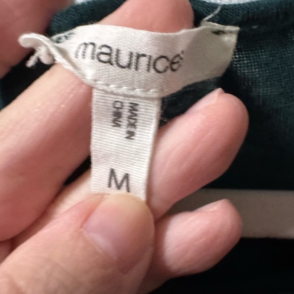 Maurices Teal Blouse with Floral Sleeves - Picture 6 of 9